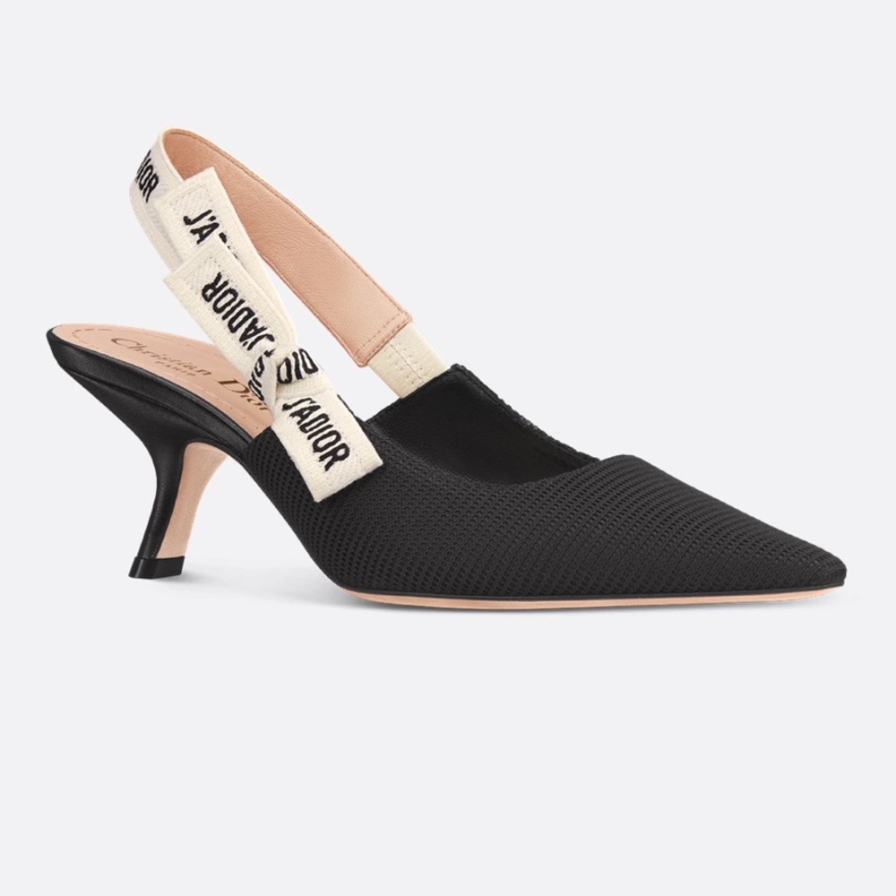 Dior J'Adior Black and Cream Slingback Heels